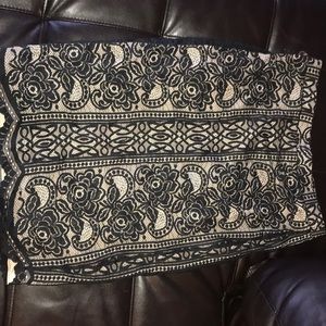 Long black with pearl skirt w/zipper on the back